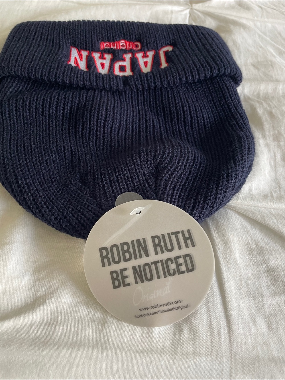 Robin Ruth Navy Ribbed Knit Beanie - Picture 4 of 6